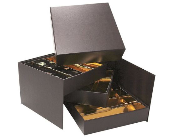 BSD Chocolate-3 drawers, 14x14x3x3 cm, 3x12 kommile, 6 tk