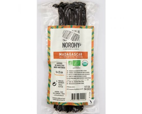 Norohy Organic Madagascar Vanilla Bean, 16 cm, 250 gr