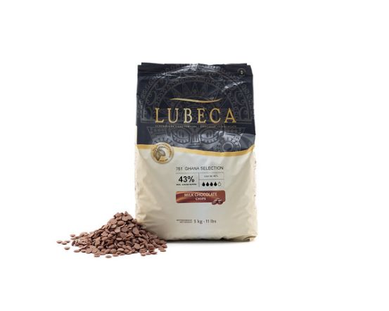 LUBECA Ghana piimakuvertüür Chips 43%, 2,5 kg