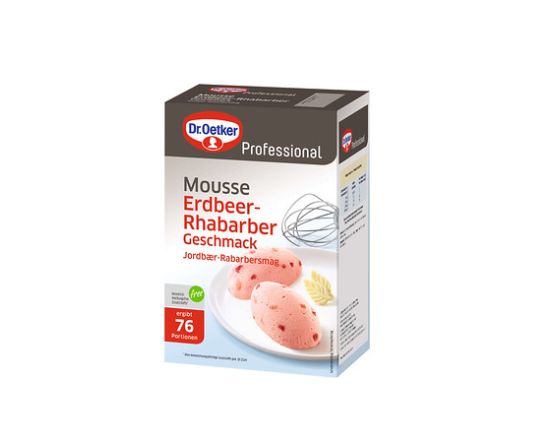 Dr. Oetker Mousse Erdbeer-Rhabarber/ Braškių-rarbarbarų skonio putėsiai 1 kg