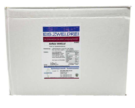HAGENA Softeis Vanille / Mīkstais saldējums ar vaniļas garšu 10x1 kg