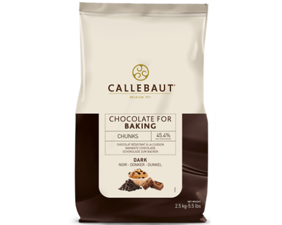 CALLEBAUT Chocolate for baking Chunks dark 45,4%, 2,5 kg