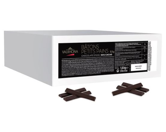 VALRHONA Dark Chocolate Sticks 55%, 5,5 g 1,6 kg