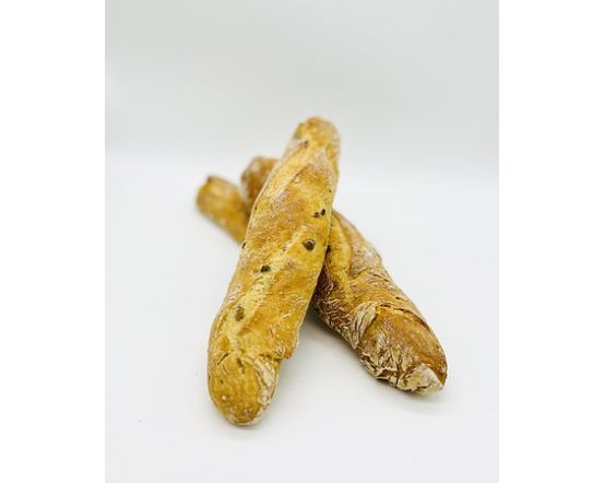 Akmens krāsnī cepta bagete ar zaļajām olīvām, 40x215 g