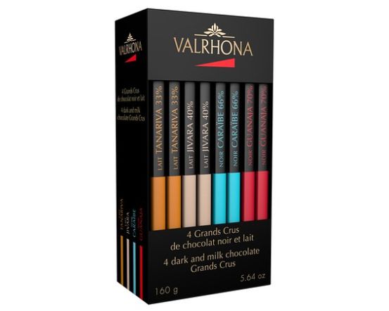 VALRHONA Mixed box of Grand Crus sticks 8x20 g