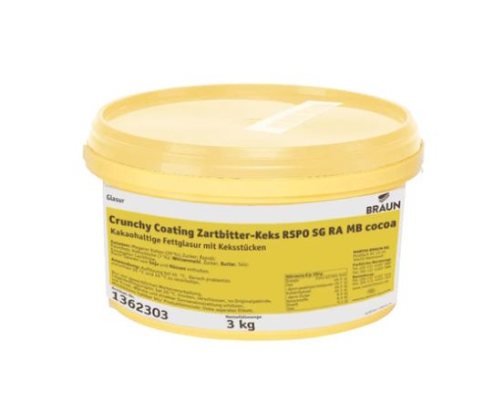 BRAUN Crunchy Bittersweet & Cookie RSPO SG RA MB cocoa 3 kg
