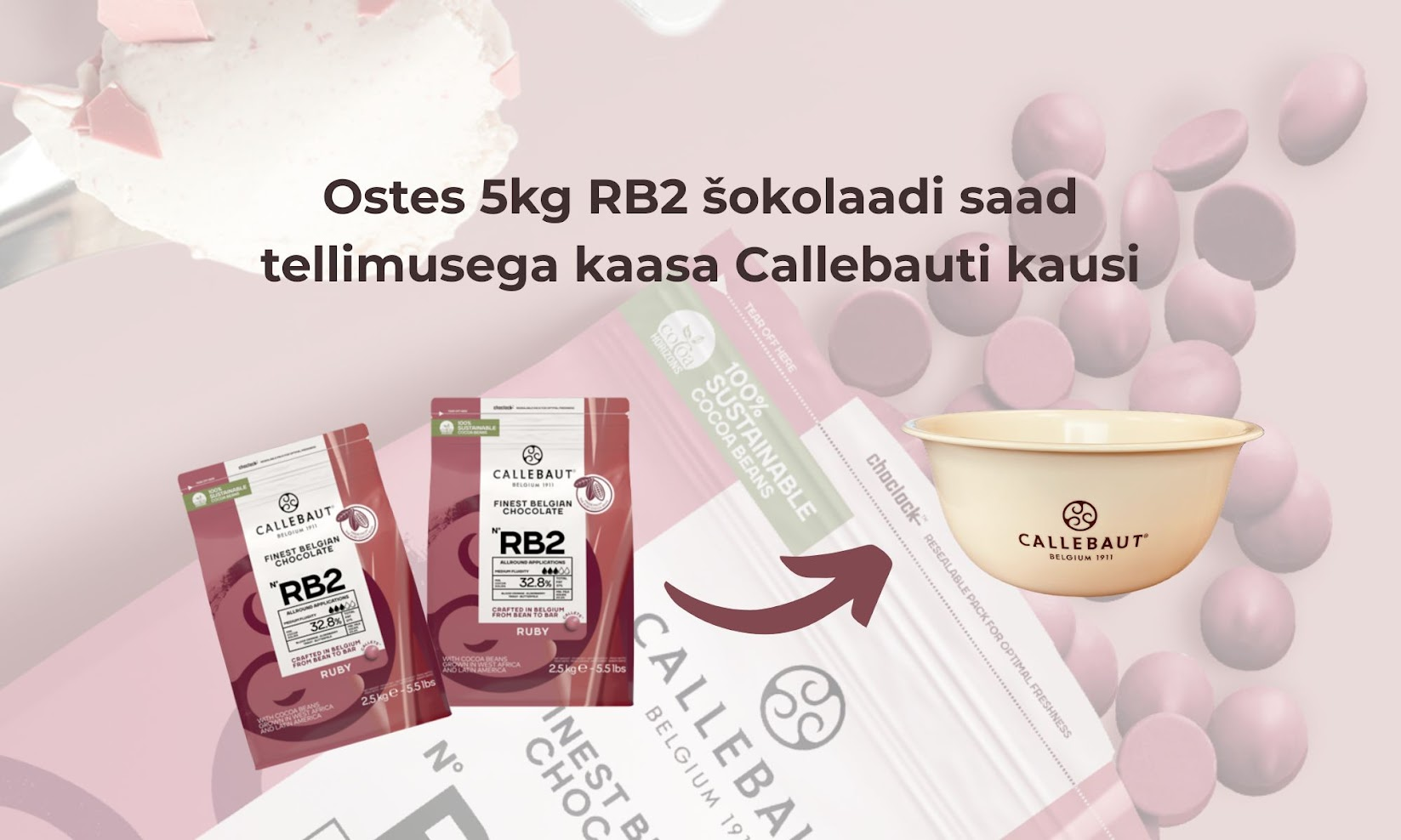 CALLEBAUT Ruby RB2 47,3%, 2,5 kg kampaania